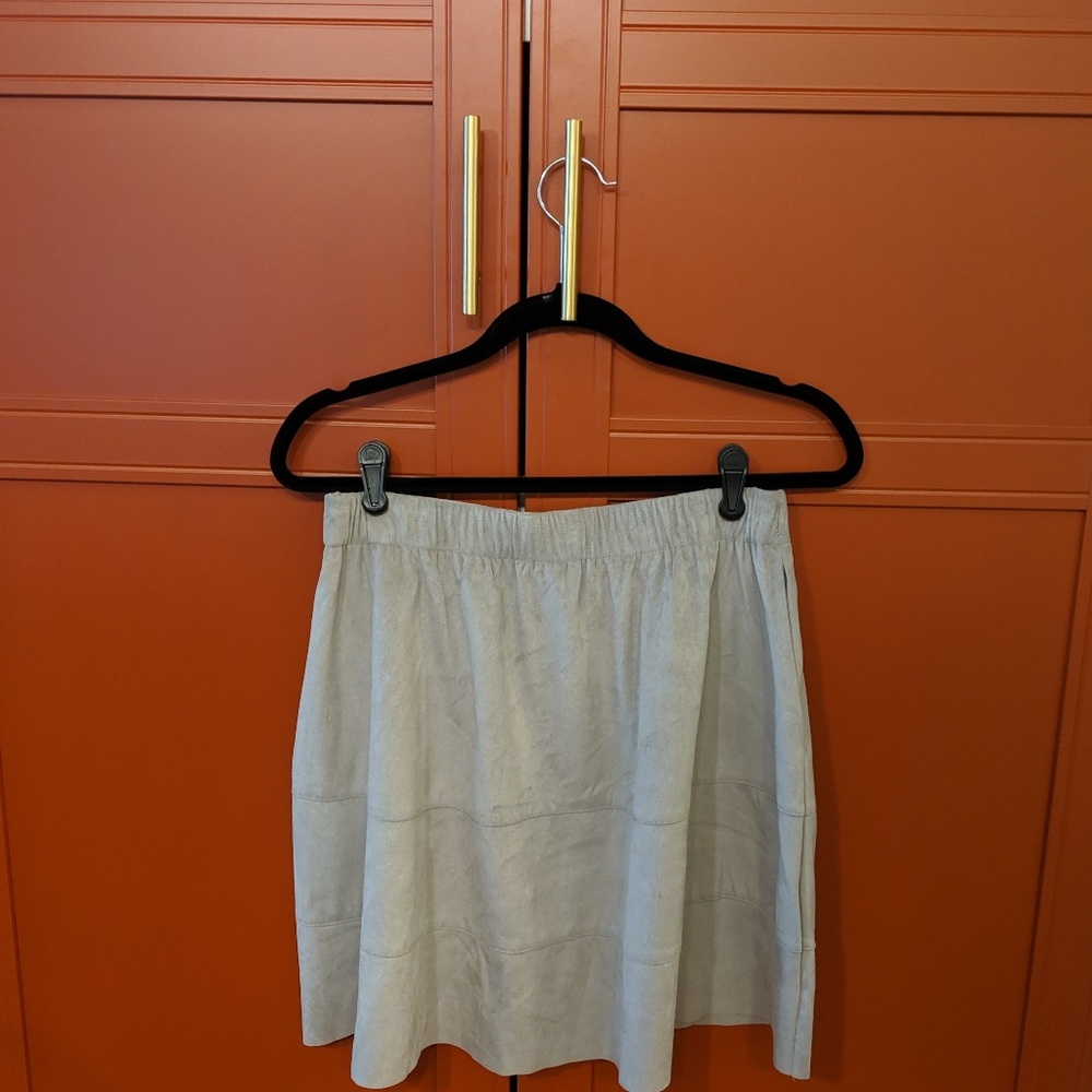 Grey Gray faux suede skirt Noisy May